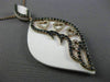 ESTATE 1.28CT BLACK DIAMOND & WHITE AGATE 14K ROSE GOLD MULTI HEART LEAF PENDANT