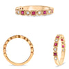 .44CT DIAMOND & AAA RUBY 14K ROSE GOLD PRINCESS & ROUND CLASSIC ANNIVERSARY RING