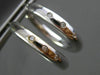 ESTATE LARGE .12CT DIAMOND 14KT WHITE GOLD PAST PRESENT FUTURE HOOP EARRINGS