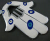 ESTATE MASSIVE 1.0CT DIAMOND 14KT WHITE GOLD ENAMEL CHAMSA EVIL EYE PENDANT