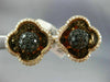 ESTATE .90CT WHITE & BLACK DIAMOND 14KT ROSE & BLACK GOLD CLIP ON STUD EARRINGS