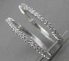 ESTATE .88CTW DIAMOND SHARED PRONG 16MM 14K WHITE GOLD FRONT HOOP EARRINGS 20985