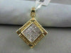ESTATE 1.25CT DIAMOND 14KT WHITE & YELLOW GOLD INVISIBLE SQUARE PENDANT & CHAIN