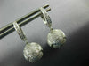 ESTATE 1.52CT DIAMOND 18KT WHITE GOLD 3D SOCCER BALL HANGING FUN EARRINGS