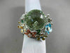 EXTRA LARGE 14.14CT DIAMOND AAA GREEN AMETHYST & ENAMEL 18KT WHITE GOLD FUN RING