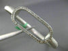 ESTATE LARGE .74CT DIAMOND 18KT WHITE GOLD OVAL MATTE SHINY LOVE BANGLE BRACELET