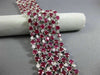 ESTATE LARGE 38.47CT DIAMOND & AAA RUBY 18K WHITE GOLD MULTI ROW TENNIS BRACELET