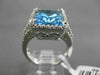 ESTATE 8.36CTW DIAMOND & AAA BLUE TOPAZ 14KT WHITE GOLD HALO FILIGREE FUN RING