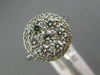 ESTATE LARGE 1.32CT DIAMOND 14K WHITE GOLD 3D HALO FILIGREE CLUSTER PROMISE RING