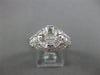 ESTATE LARGE .57CT DIAMOND 18KT WHITE GOLD FILIGREE SEMI MOUNT ENGAGEMENT RING