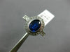 ESTATE 1.82CT DIAMOND & AAA SAPPHIRE 14K WHITE GOLD OVAL 3D HALO ENGAGEMENT RING