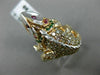 1.34CT FANCY COLOR DIAMOND & MULTI COLOR GEM 18KT WHITE & ROSE GOLD IGUANA RING
