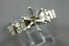 ANTIQUE .70CT DIAMOND 14KT WHITE GOLD BAGUETTE SEMI MOUNT ENGAGEMENT RING #22804