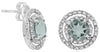 2.68CT DIAMOND & AAA GREEN AMETHYST 14K WHITE GOLD ROUND SOLITAIRE STUD EARRINGS
