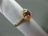 ESTATE .91CT DIAMOND & AAA PURPLE GARNET 18KT ROSE GOLD 3D HALO ENGAGEMENT RING