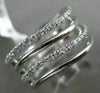 ESTATE WIDE .38CT DIAMOND 14K WHITE GOLD MULTI ROW MULTI WAVE SEMI ETERNITY RING