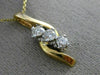 ESTATE LARGE .50CT DIAMOND 14KT TWO TONE GOLD JOURNEY THREE STONE PENDANT #21635