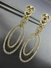 ESTATE LARGE 3.21CT DIAMOND 18KT YELLOW GOLD 3D OVAL CHANDELIER HANGING EARRINGS