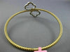 ESTATE WIDE .12CT DIAMOND 14KT 2 TONE GOLD 3D FLOWER FLEXIBLE BANGLE BRACELET