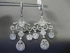 ESTATE LARGE 4.90CT DIAMOND 14KT WHITE GOLD 3D FLEUR DE LIS CHANDELIER EARRINGS