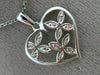 ESTATE .03CT DIAMOND 14K WHITE GOLD FLOWER BUTTERFLY HEART FLOATING LOVE PENDANT