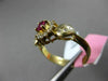 ESTATE .67CT DIAMOND & AAA RUBY 14KT YELLOW GOLD 3D HALO ETOILE ENGAGEMENT RING