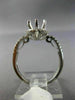 ESTATE WIDE .50CT DIAMOND 14K WHITE GOLD FILIGREE HALO SEMI MOUNT ENGAGMENT RING
