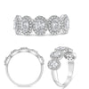 1.35CT DIAMOND 14KT WHITE GOLD OVAL & ROUND FLOWER SEMI ETERNTY ANNIVERSARY RING