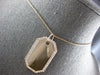 ESTATE LARGE .69CT DIAMOND 14KT ROSE GOLD 3D OCTAGON DOG TAG FLOATING PENDANT