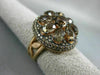 ESTATE 7.33CT CHOCOLATE FANCY DIAMOND & SMOKY TOPAZ 14KT ROSE GOLD FLOWER RING