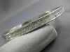 ESTATE 3.0CT PRINCESS CUT DIAMOND 14K WHITE GOLD 3D 3 ROW BANGLE BRACELET #21499