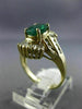 ESTATE 1.47CT DIAMOND & AAA EMERALD 14K YELLOW GOLD 3D OVAL SWIRL BALLERINA RING