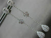 ESTATE 1.19CT DIAMOND 18K WHITE GOLD SOLITAIRE TEAR DROP FLOWER HANGING EARRINGS