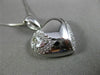 ESTATE .50CT DIAMOND 14KT WHITE GOLD 3D DOUBLE ETCHED HEART LOVE PENDANT #18969