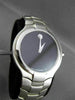 MOVADO PORTICO STAINLESS STEEL BLACK FACE SWISS MOVEMENT MENS WATCH #23418