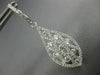 1.80CT DIAMOND 18KT WHITE GOLD TEAR DROP FILIGREE CRISS CROSS HANGING EARRINGS
