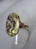 ANTIQUE LARGE 25CT OVAL GREEN AMETHYST 14KT YELLOW GOLD COCKTAIL RING #21928