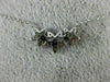 ESTATE .13CT DIAMOND 14K WHITE GOLD CLASSIC PAVE THREE STAR FLOWER LOVE NECKLACE