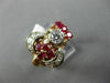 ANTIQUE LARGE .70CT OLD MINE DIAMOND & AAA RUBY 14K WHITE & ROSE GOLD RING #1653