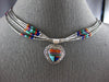 LARGE & LONG AAA MULTI GEM 925 SILVER FILIGREE HEART BY THE YARD NECKLACE #28012