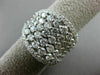 ESTATE LARGE 3.0CT DIAMOND 14KT WHITE GOLD ETOILE FILIGREE CLUSTER LOVE RING