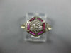 ANTIQUE .34CT DIAMOND & AAA RUBY 18K WHITE GOLD 3D CLUSTER ENGAGEMENT RING 26872