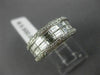 WIDE 1.58CT ROUND & BAGUETTE DIAMOND 18K WHITE GOLD 3D SEMI ROW ANNIVERSARY RING