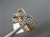 ESTATE WIDE 1.66CT DIAMOND 14KT 2 TONE GOLD 3D CRISS CROSS LOVE ANNIVERSARY RING