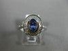 WIDE 1.16CT DIAMOND & AAA OVAL TANZANITE 14KT WHITE GOLD 3D HALO ENGAGEMENT RING
