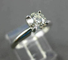 ANTIQUE WIDE .63CT OLD MINE DIAMOND PLATINUM SOLITAIRE ENGAGEMENT RING #19260