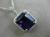 ESTATE LARGE 7.04CT DIAMOND & AMETHYST 14KT WHITE GOLD FILIGREE FLOATING PENDANT