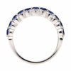 ESTATE 1.81CT DIAMOND & AAA SAPPHIRE 18KT WHITE GOLD MULTI ROW ANNIVERSARY RING