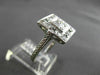 ANTIQUE LARGE .72CT OLD MINE DIAMOND PLATINUM FILIGREE SQUARE RING #19922