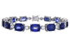 LARGE 31.18CT DIAMOND & AAA SAPPHIRE 18KT WHITE GOLD 3D ROUND & CUSHION BRACELET